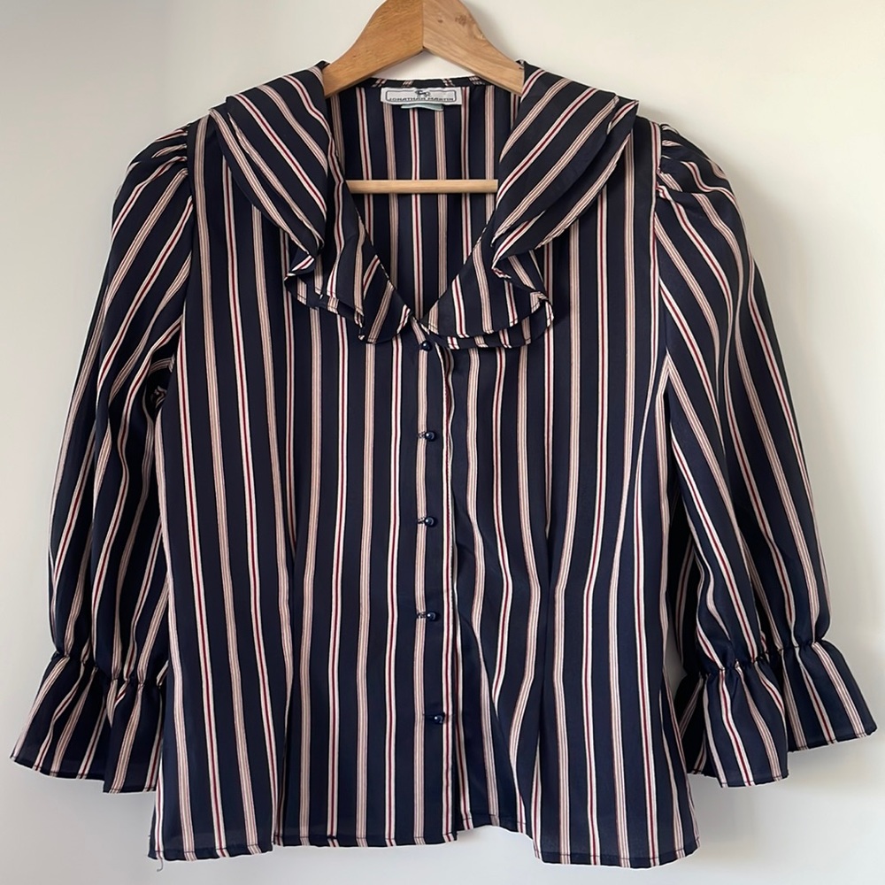 Vintage striped silk blouse